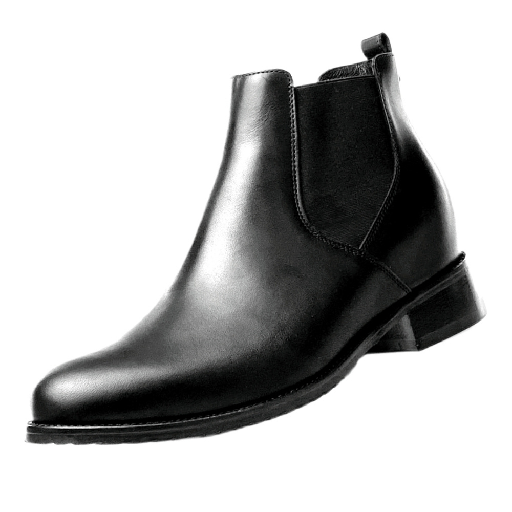 FERNANDO High Heel Boots For Men Height Increasing Chelsea Boots Men Taller Shoes + 7CM/2.76 Inches
